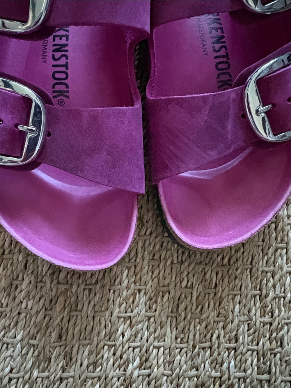 Birkenstock Arizona Double Buckle Sandals in Deep Magenta - Picture 4 of 4